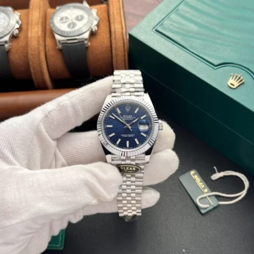 DateJust 41 126334 QF 1:1 Best Edition 904L Steel Blue Texuted Stick Dial on Jubilee Bracelet QF3235 (149g)